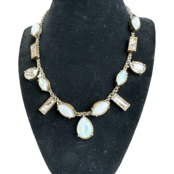 Silpada KR Swarovski Crystal & Genuine Moonstone Antiqued Brass Necklace - Picture 4 of 6
